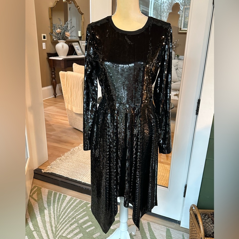 Michael Kors Elegant Black Sequin Dress